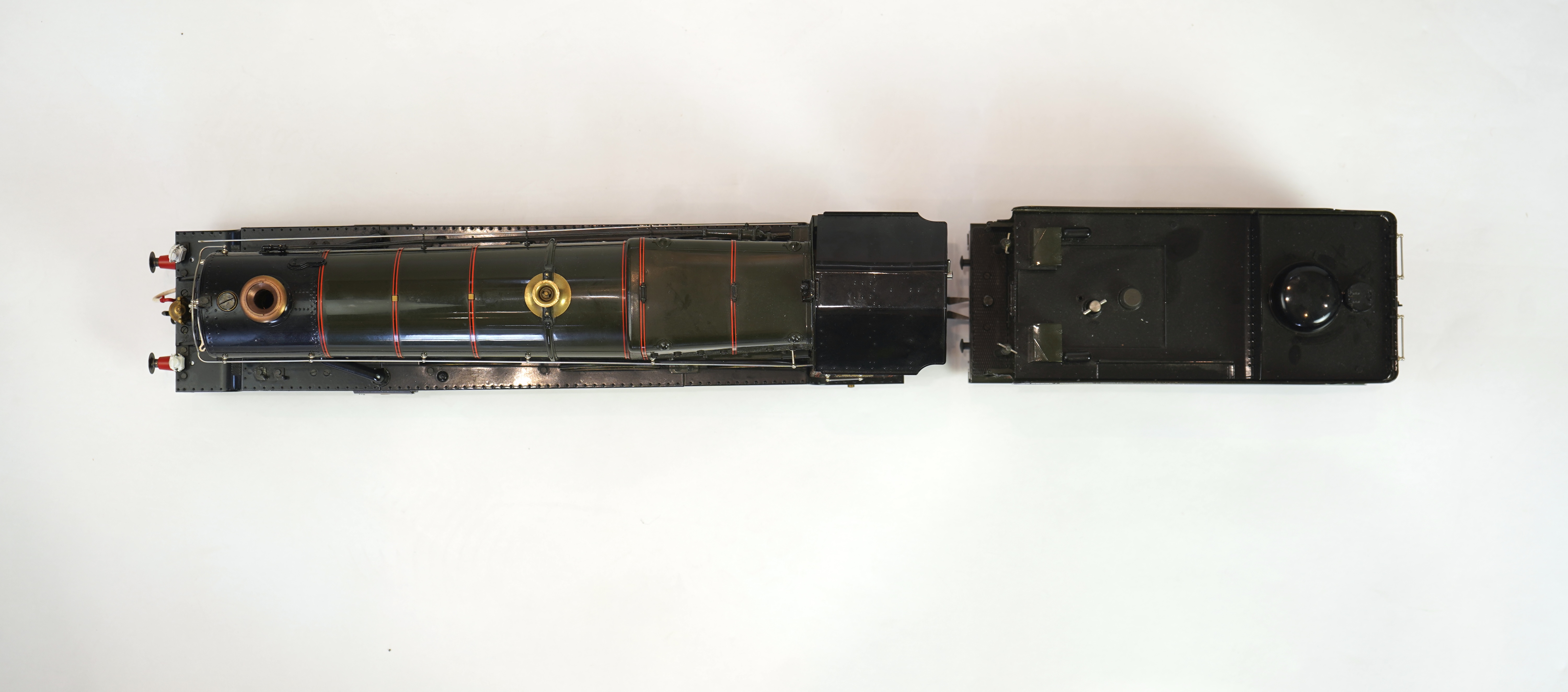 A Gauge One Aster Hobbies live steam GWR King Class, 4-6-0 tender locomotive, King George V 6000, with spirit fired working four cylinder motion, with assembly and operating instructions.